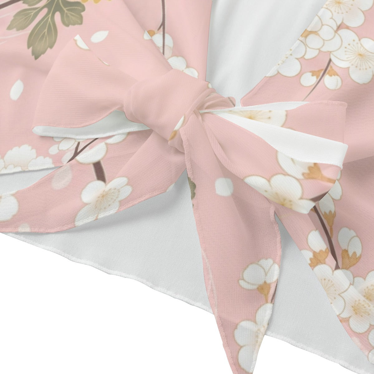 Pink Floral Crop Top with Tie Front Detail | Tengura Store