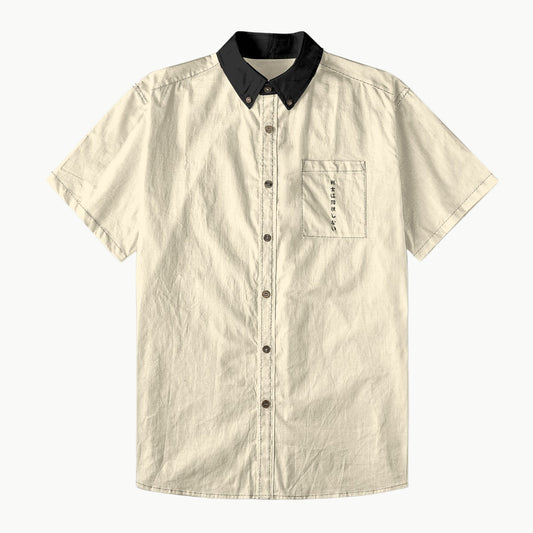 Japanese Breathable Cotton Shirt - 'Samurai Never Rests' | Tengura Store
