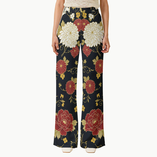 Flower Bloom Wide Leg Hakama Pants | Tengura Store