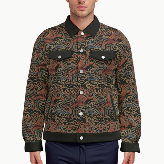 Ukiyoe Waves Pattern Jacket Japanese-Inspired | Tengura Store