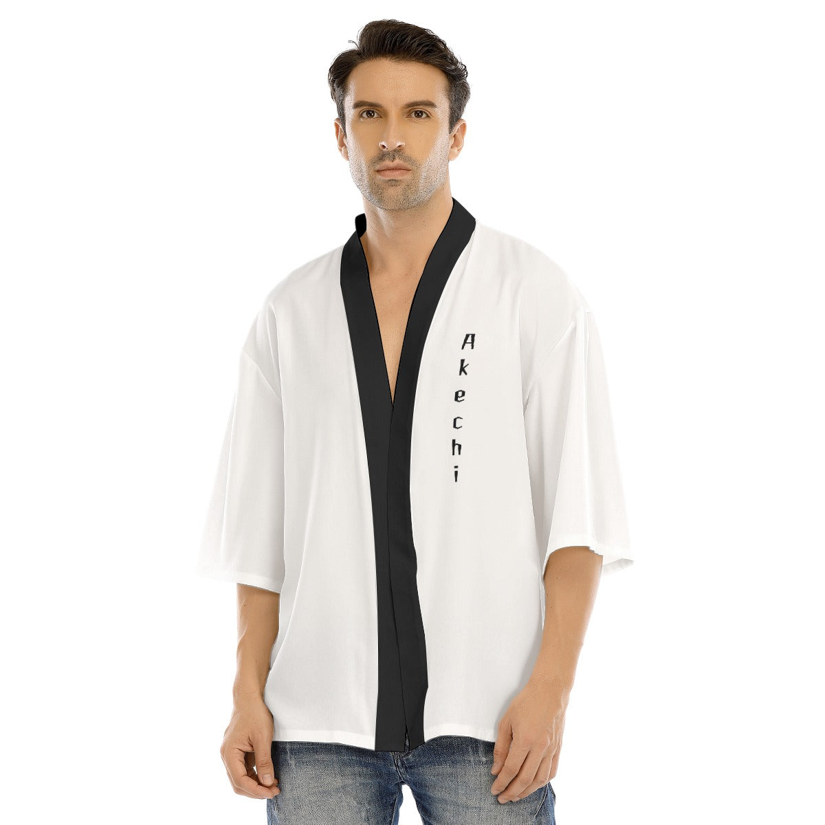 White Kimono Style Shirt Akechi Clan | Tengura Store