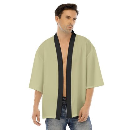 Sage Green Kimono Shirt with Traditional Mon Crest | Tengura Store