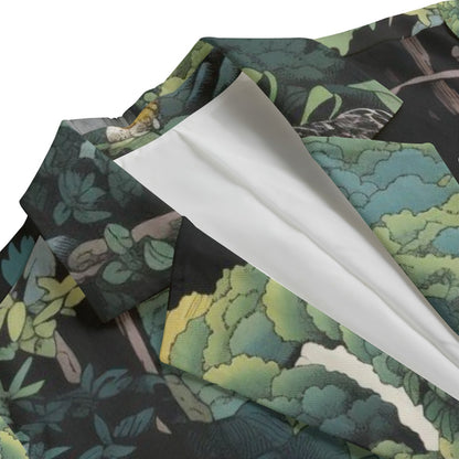 Japanese Jungle Blazer - Leopard & Tropical Forest Print Jacket