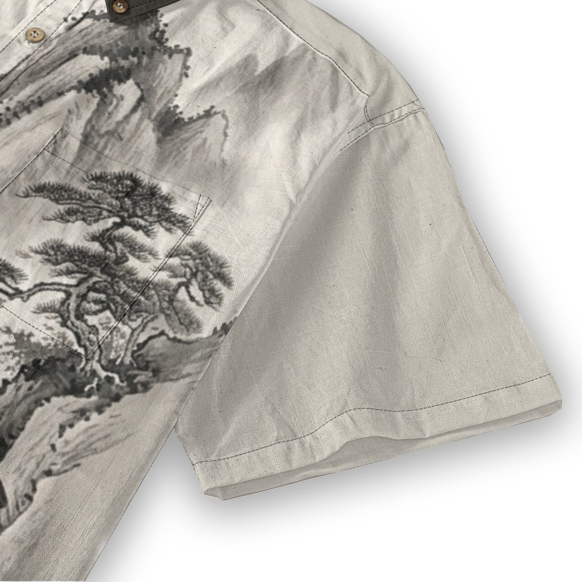 Japanese Sumi-e Shirt | Mountain Village| 140 gsm Cotton | Tengura Store