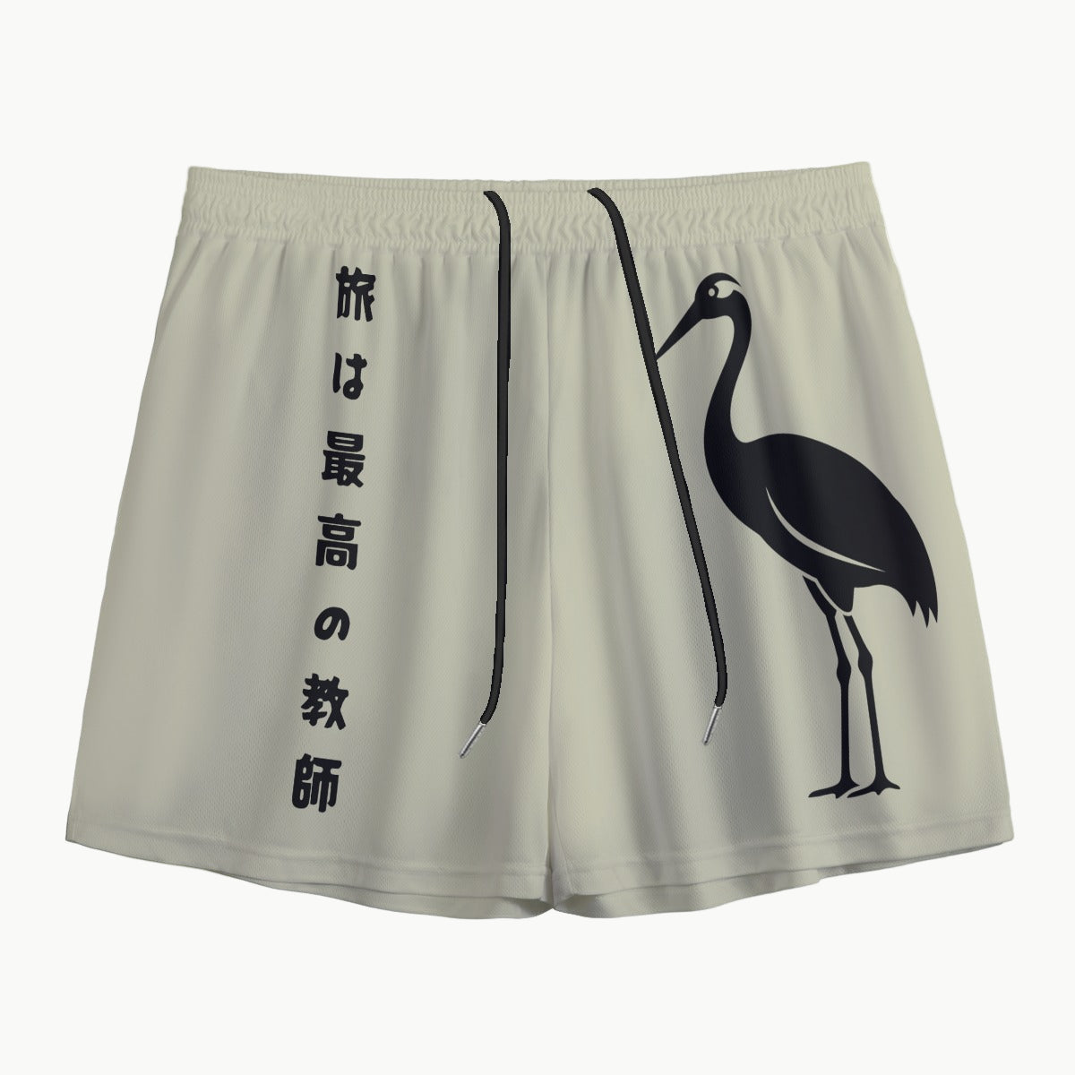 Crane Japanese Shorts - Symbol of Health and Longevity | Tengura Store