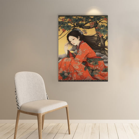 Japanese Kimono Woman Art Poster