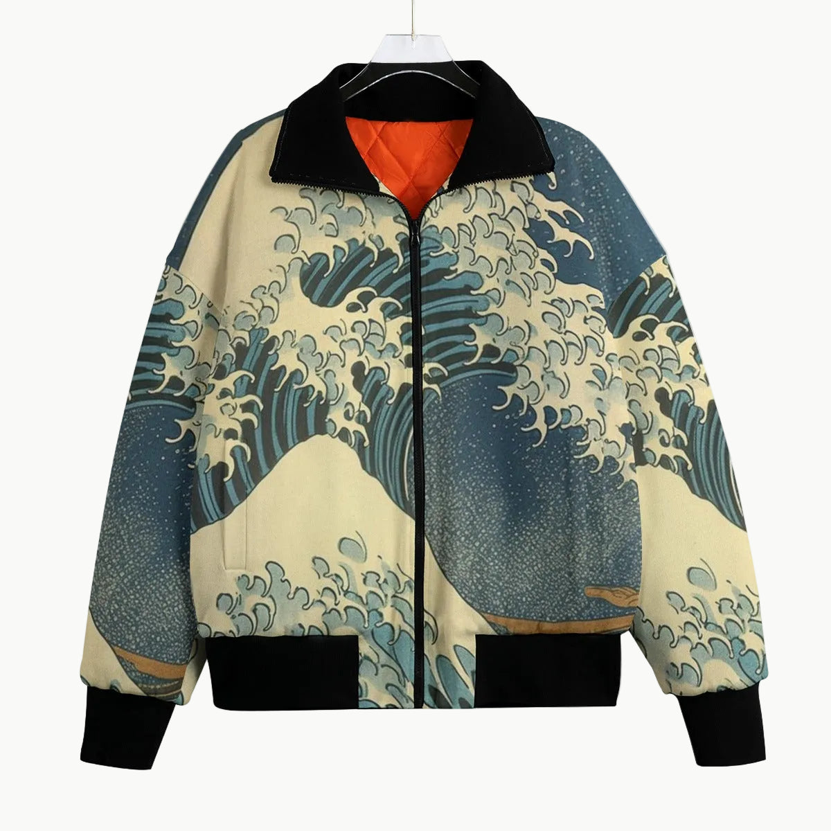 Japanese Bomber Jacket Great Wave Art | Tengura Store