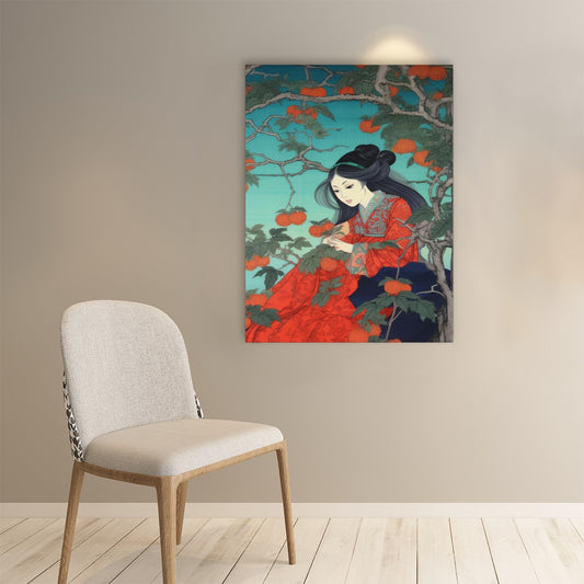 Japanese Autumn Kimono Art Poster