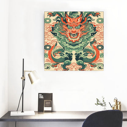 Fierce Japanese Dragon Canvas Art