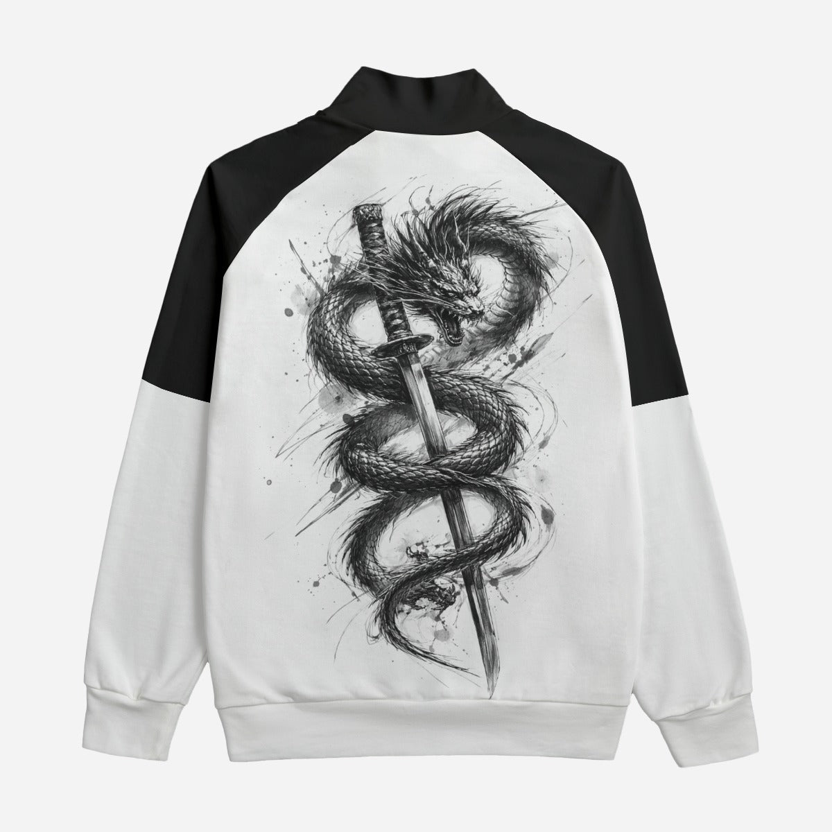 Dragon & Katana Zip-Up Bomber Jacket | Tengura Store
