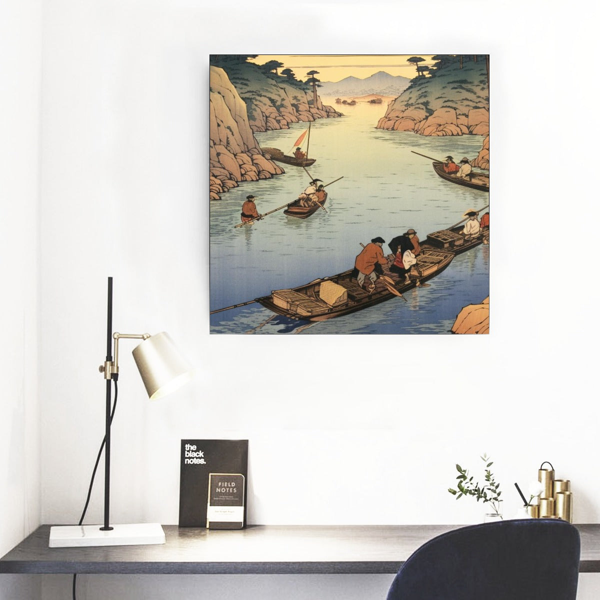 Leinwandbild „Traditional Japanese River Life Art“ | Tengura Store