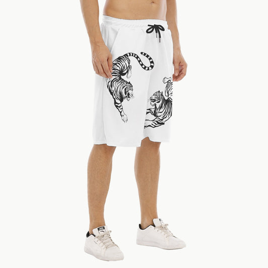 White Men's Shorts - Japanese Fighting Tigers | Tengura Store
