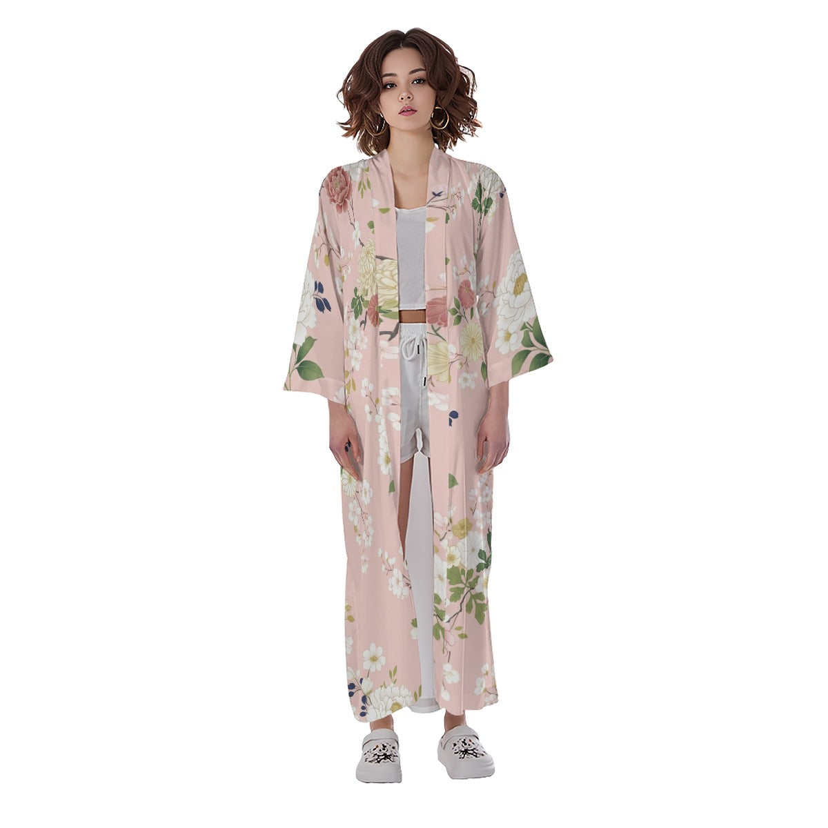 Pink Sakura Kimono Long Robe | Tengura Store