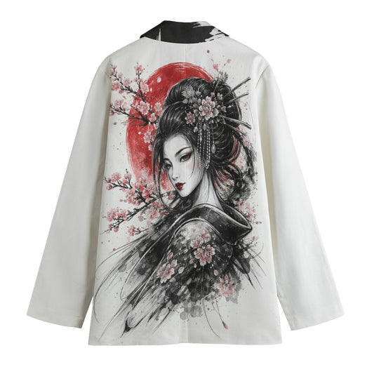 Geisha Sakura Kanji Lapel Blazer | Tengura Store