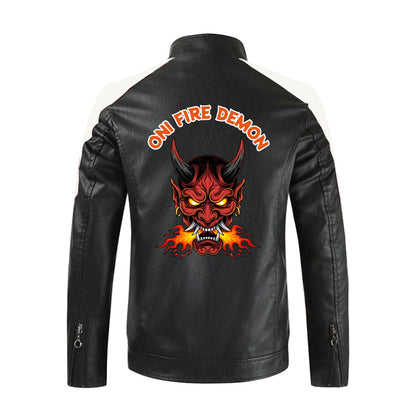 Oni Fire Demon Leather Jacket | Tengura Store