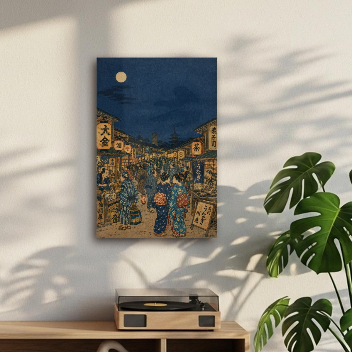 Tableau Ukiyo-e Marché de Nuit