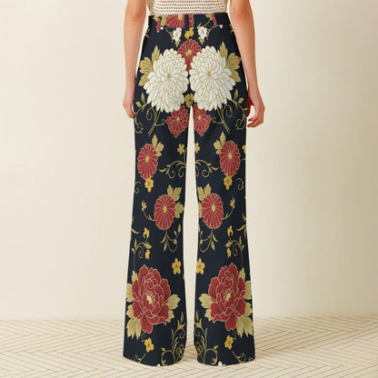 Flower Bloom Wide Leg Hakama Pants | Tengura Store