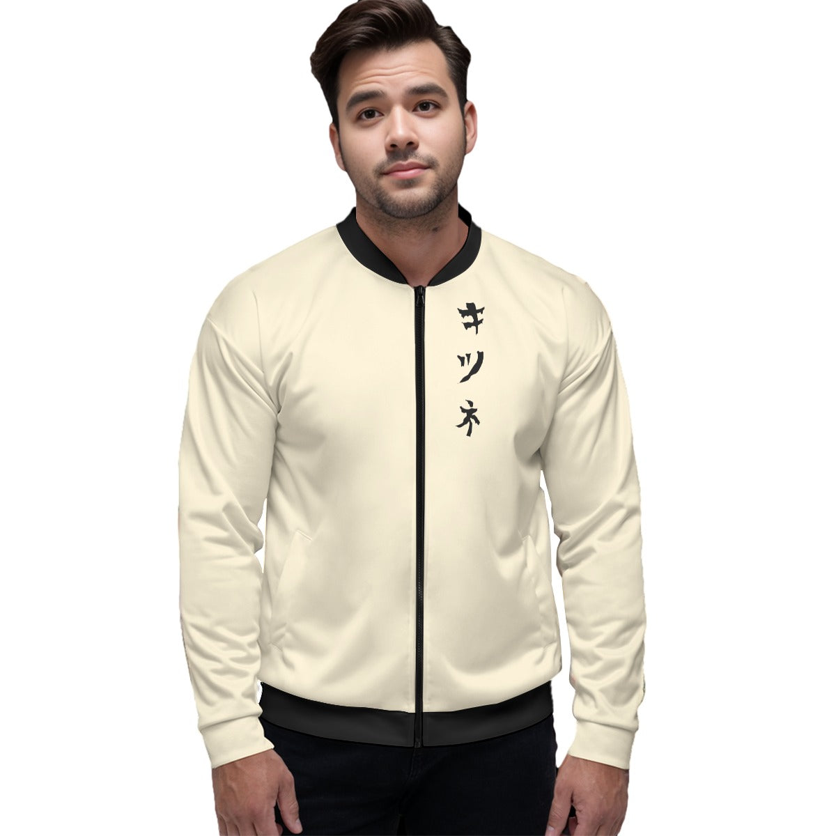 Kitsune Spirit Bomber Jacket - Fox Kimono-Style Art Print | Tengura Store