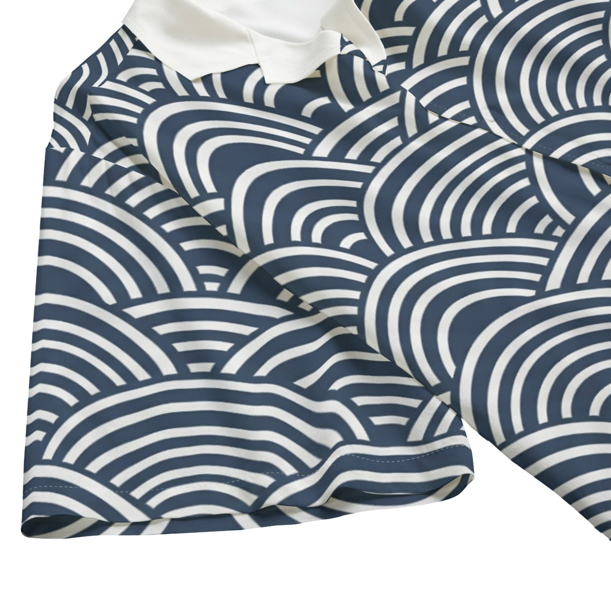 Seigaiha Wave Pattern Short Sleeve Shirt Traditional Japanese Ocean Motif | Tengura Store
