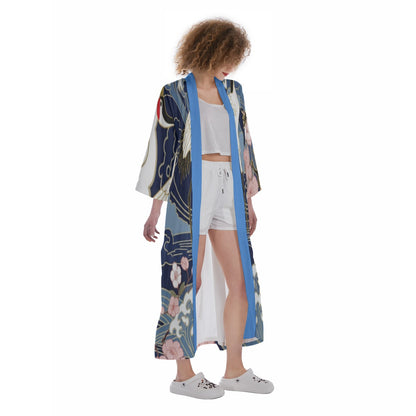 Long Wave Kimono Robe Hokusai Style | Tengura Store