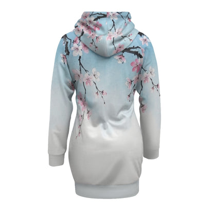 Japanese Sumie Sakura Hoodie | Blue Sky Pink Sakura | Tengura Store