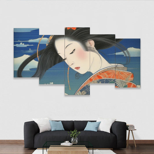 Classic Japanese Beauty Portrait Multi Panel Canvas