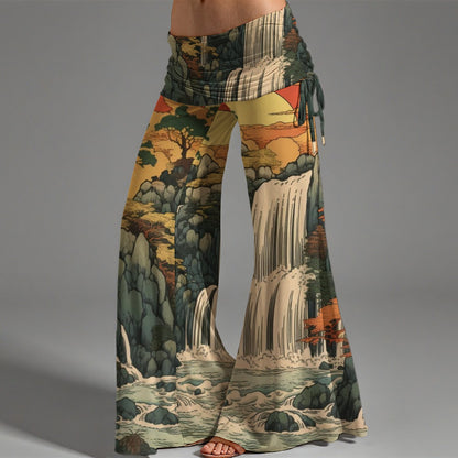 Japanese Waterfall Wide Leg Hakama Pants