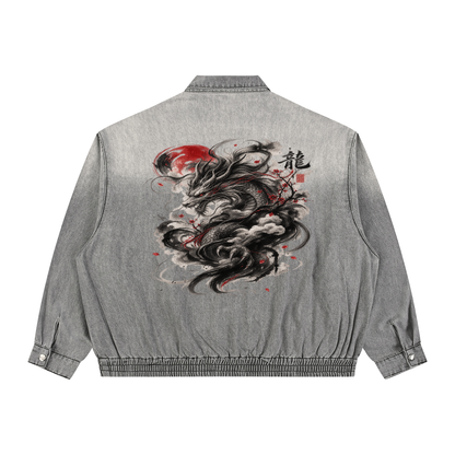Japanese Unisex Vintage Zip Jacket | Path of the Ronin| Dragon's Roar (Ryu) | Tengura Store