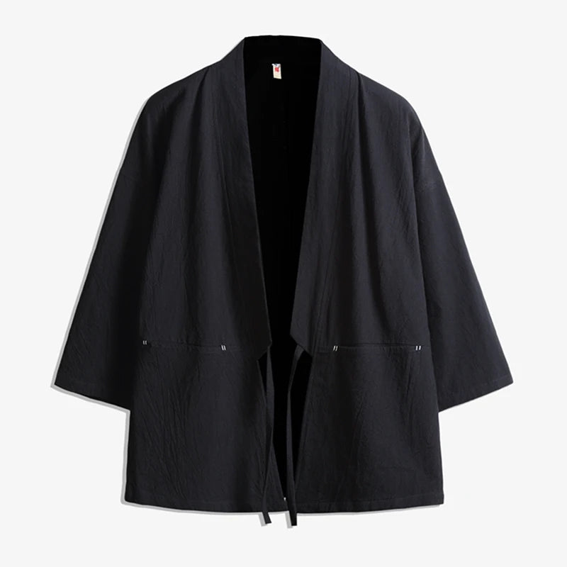 Men's Kimono Cardigan black | Tengura Store