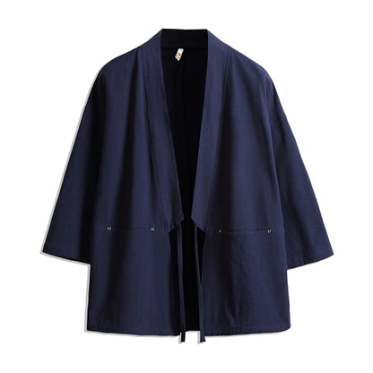Men's Kimono Cardigan navy blue | Tengura Store