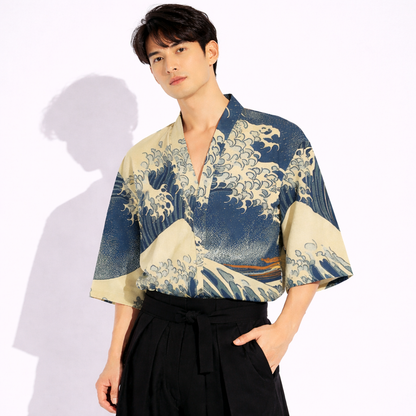 Classic Great Wave Japanese Haori Jacket | Tengura Store
