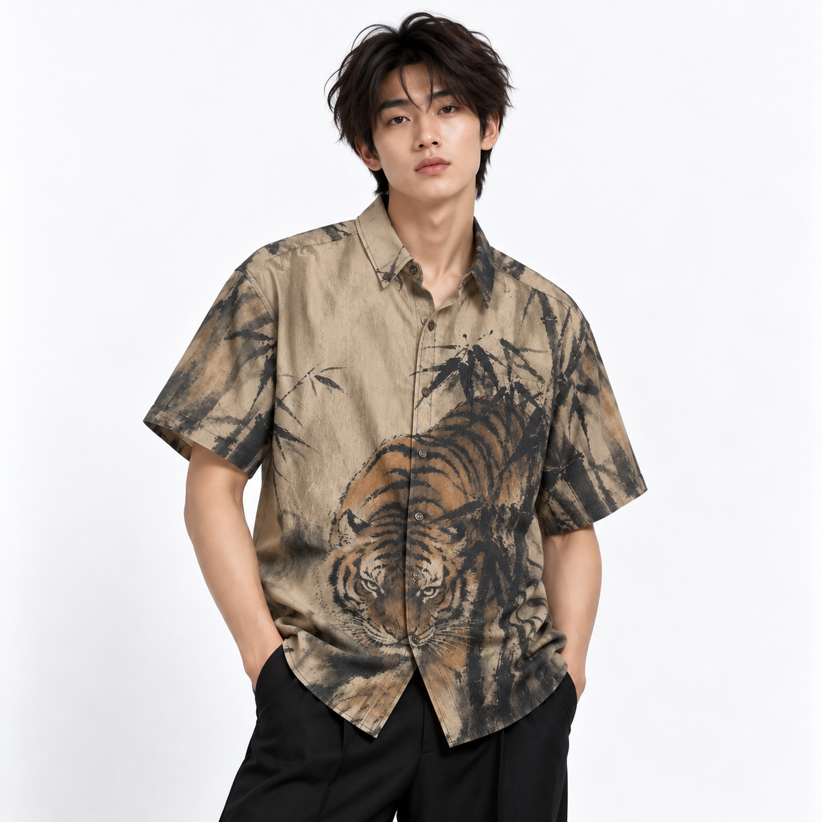 Tiger in Bamboo Forest Shirt | Tengura Store