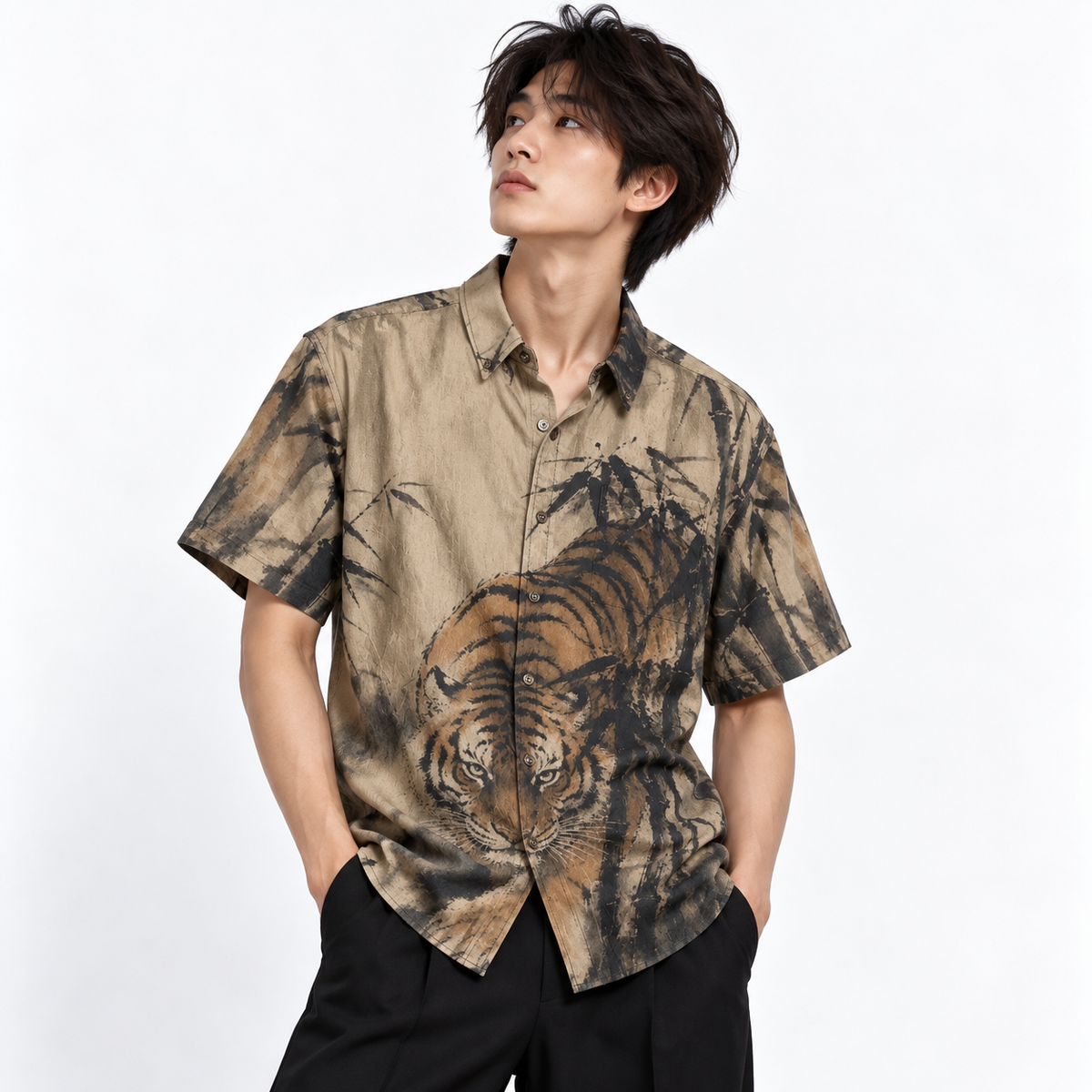 Tiger in Bamboo Forest Shirt | Tengura Store