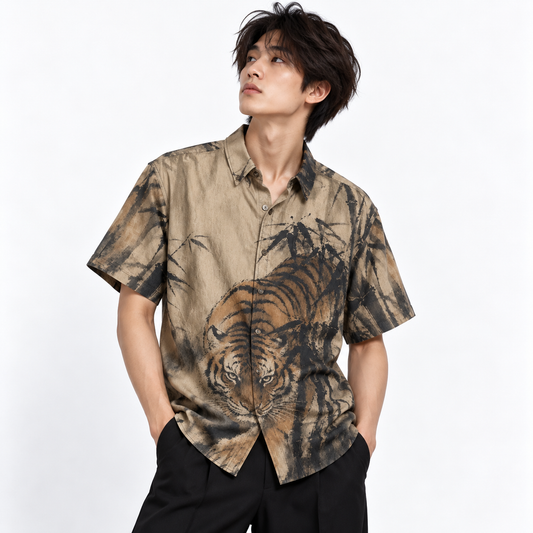 Tiger in Bamboo Forest Shirt | Tengura Store