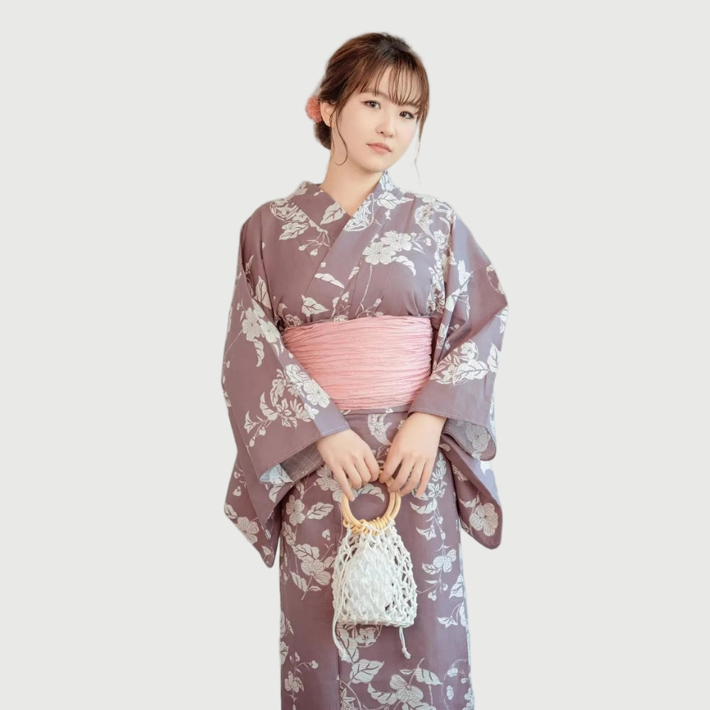 Purple Yukata Kimono Dress Women’s Japanese Summer Outfit | Tengura Store