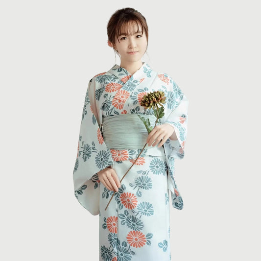 Women’s Japanese Yukata with Flowers | Tengura Store