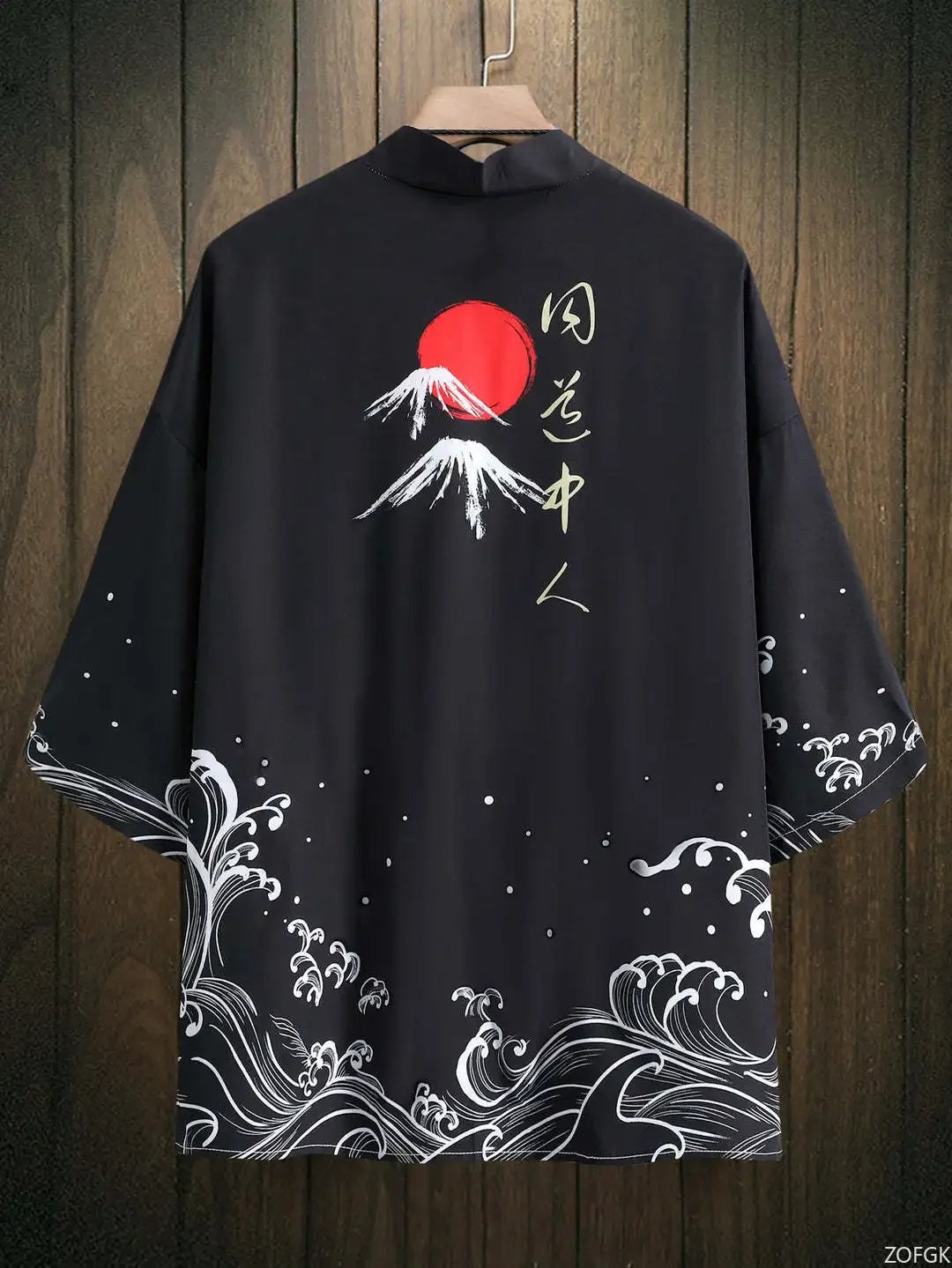 Japanese Haori Jacket - Mt. Fuji & Ocean Waves | Tengura Store