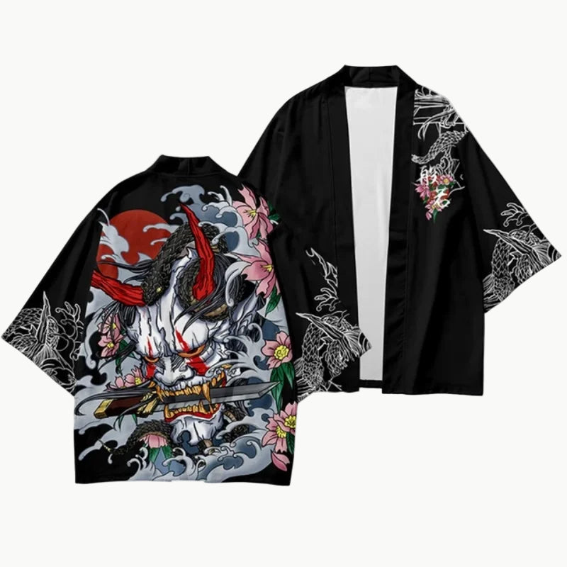 Japanese Haori Jacket - Hannya Demon Print | Tengura Store