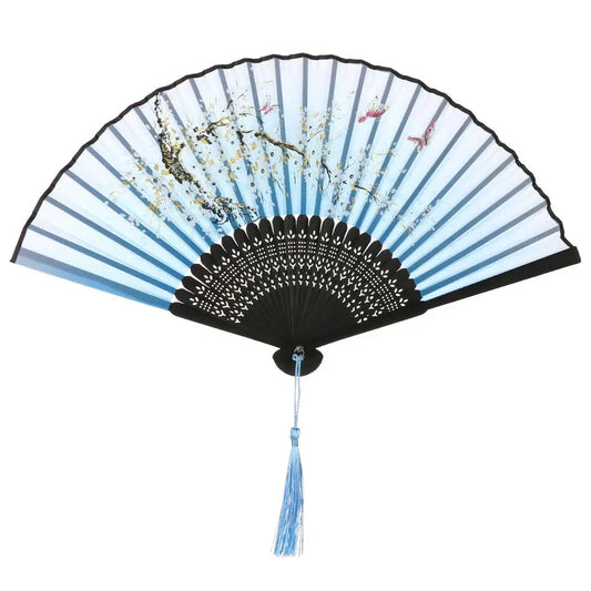 Blue Sky Crane Folding Fan | Tengura Store