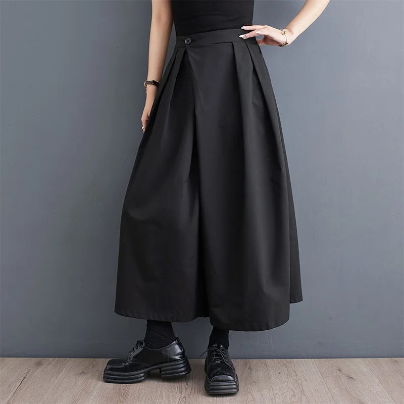 Minimalist Black Hakama Pants - Wide-Leg Japanese Style | Tengura Store