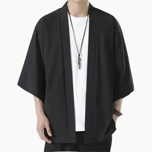 Men’s Black Kimono Jacket | Tengura Store