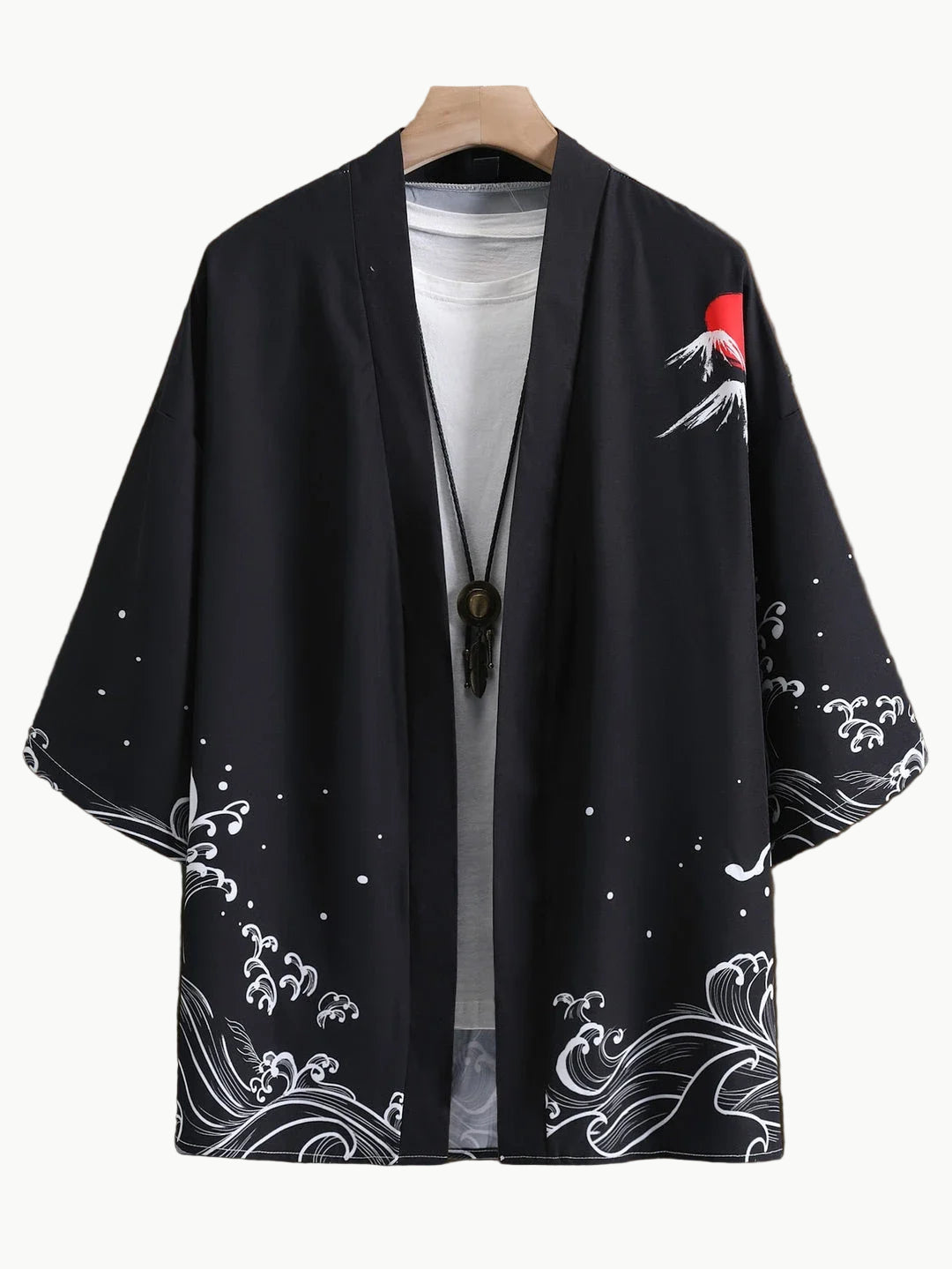 Japanese Haori Jacket - Mt. Fuji & Ocean Waves 3XL | Tengura Store
