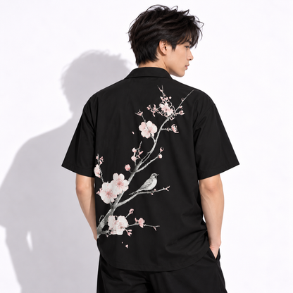 Sakura und Vogel Hemd