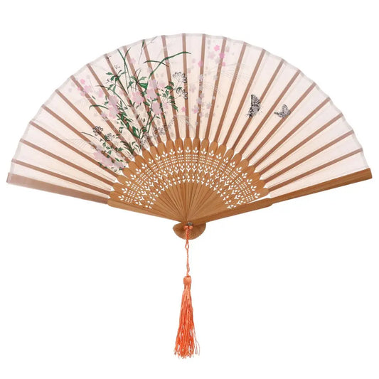 Peach Blossom Garden Folding Fan | Tengura Store