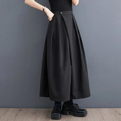 Minimalist Black Hakama Pants - Wide-Leg Japanese Style | Tengura Store