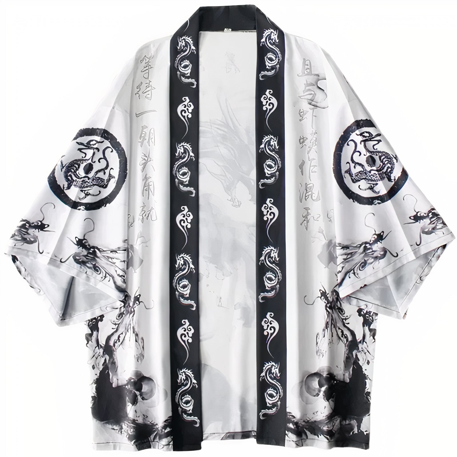 White Kimono Jacket - Calligraphy | Tengura Store