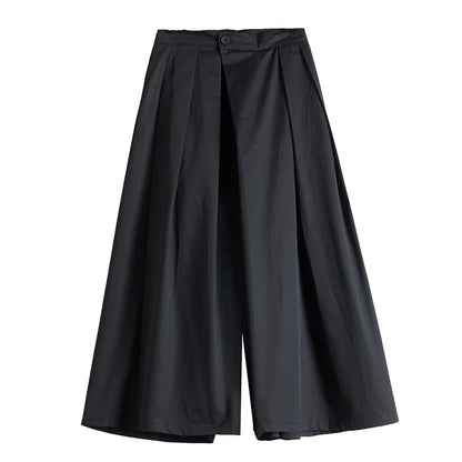 Minimalist Black Hakama Pants - Wide-Leg Japanese Style | Tengura Store
