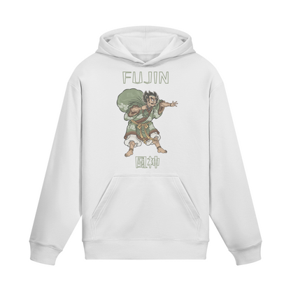 Fujin Wind God Japanese Hoodie White | Tengura Store