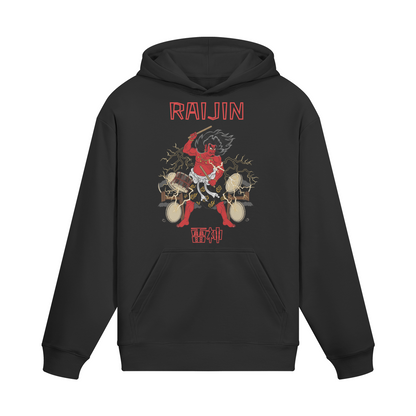 Raijin Thunder God Japanese Streetwear Hoodie Black | Tengura Store