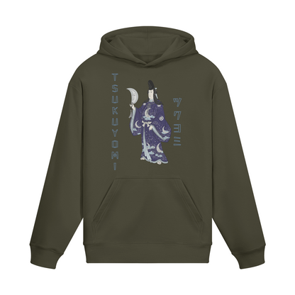 Tsukuyomi Moon God Japanese Hoodie Charcoal Grey | Tengura Store
